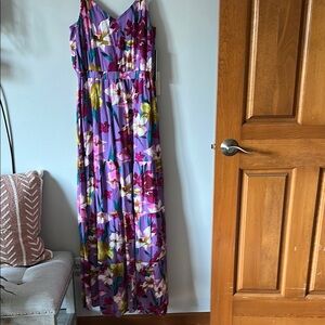 Floral Maxi Dress in Purple and Pink